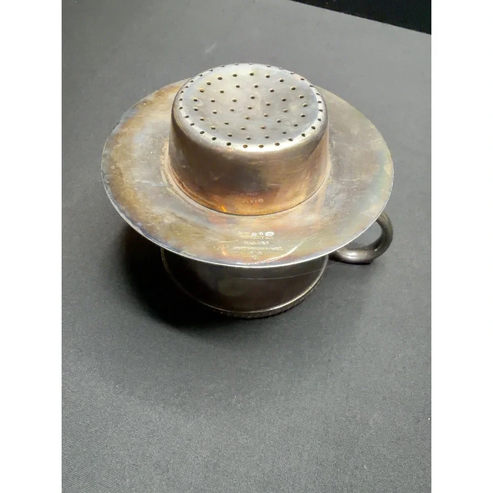 Tiffany & Co Makers 10540 Silver Soldered EP Tea Strainer Cup Monogram